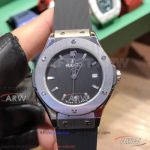 Perfect Replica ZY Factory Hublot Classic Fusion 316L Stainless Steel Case Black Dial 45mm Watch